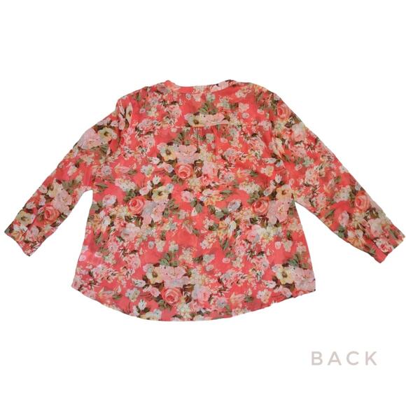 KUT FROM THE KLOTH Coral Floral Blouse Top Plus Size 2X Summertime Loose Comfy - Picture 10 of 13